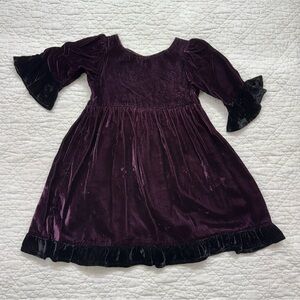 Little River Deep Purple and Black Velvet Dress